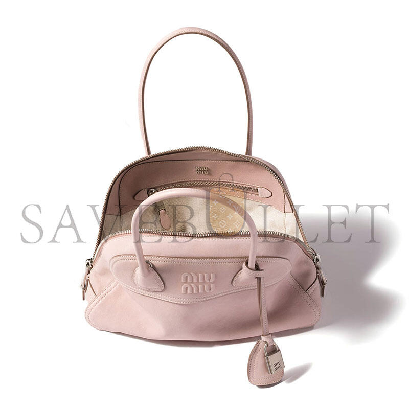 MIU MIU VIVANT NAPPA SOFT LEATHER HANDBAG 5BB199 (28*17*9.5cm) MIU MIU VIVANT NAPPA SOFT LEATHER HANDBAG 5BB199 (28*17*9.5cm)